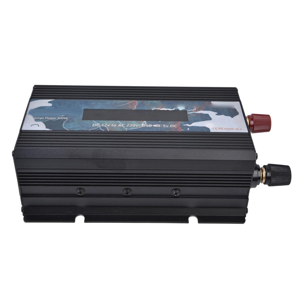 300W Smart Power Converter with Display Aluminium Alloy DC12V To AC220V Power Inverters