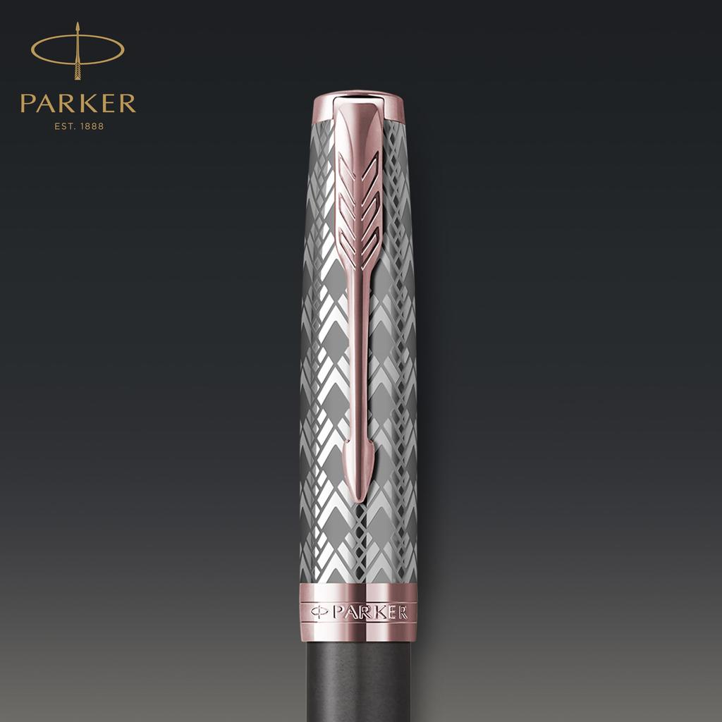 PARKER Sonnet Premium Metal Gray PGT Fountain Fine 18K Gold Gift Officially Product Number 2119788 & Pen, Nib, Nib, Boxed, Imported,