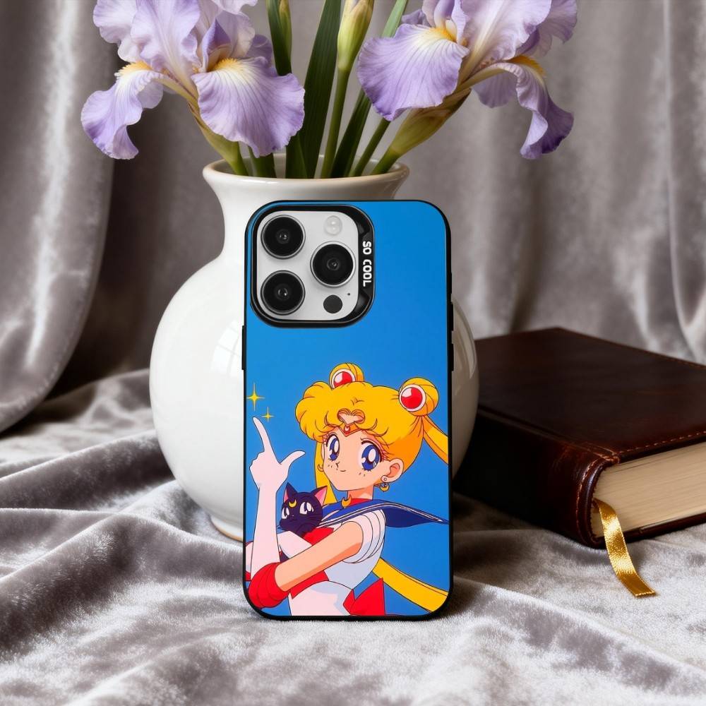 Sparkle Pastel S-Sailor M-Moons Phone Case For iPhone17,16,15,14,13,12,11 Plus,Pro Max Black Candy silver phone case