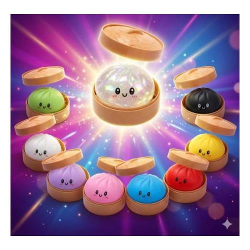 Záhadná krabička Squishy knedlíků, Měkká pomalu se vracející hračka proti stresu, Náhodné barvy, 3 kusy, Damo