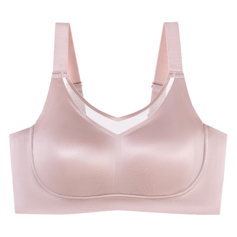 New Pull Powder Skin Nude Seamless Underwear Big Breasts Show Small Rabbit Ears Gather Anti-sagging Custom Bra Women
