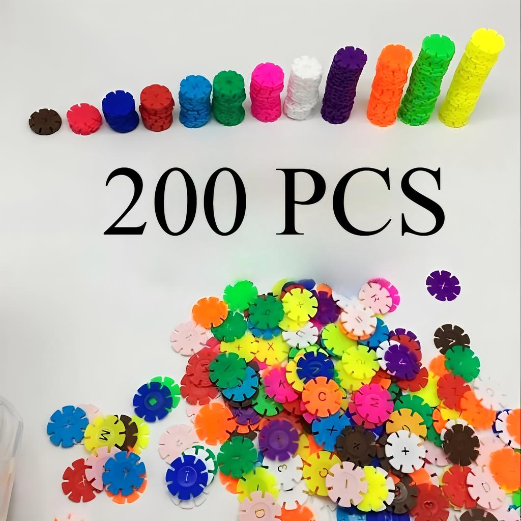 Children's early education insert bag Snowflake building block set, children's educational building blocks, children's DIY toys