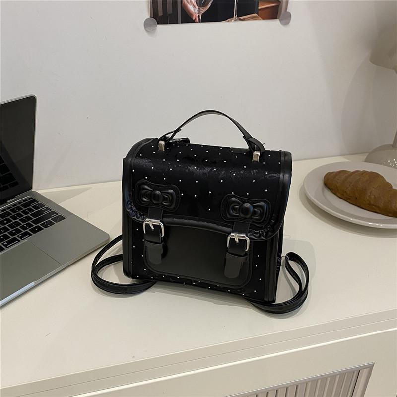 

Niche bow casual backpack women s new high-end sweet simple shoulder small square bag