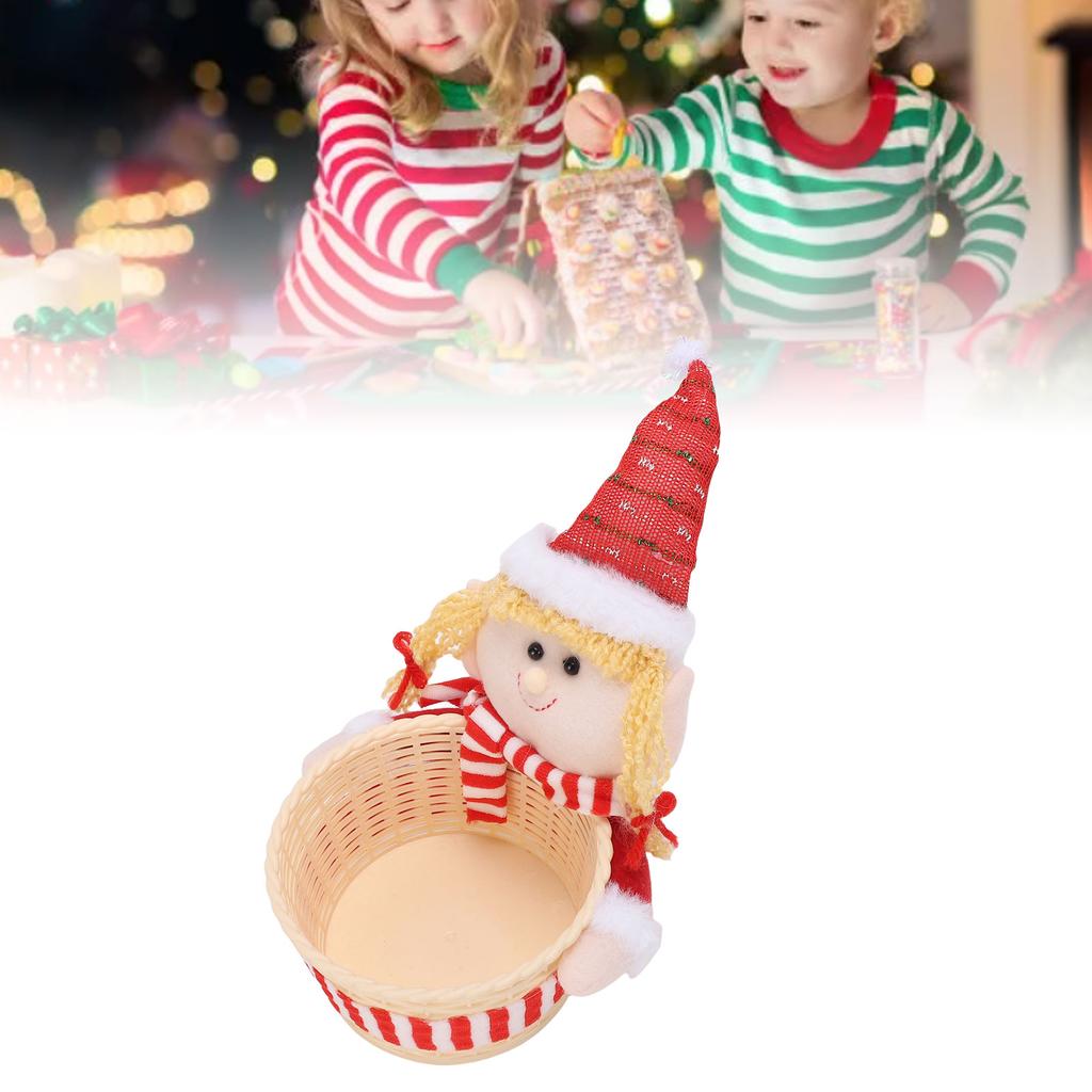 Xmas   Basket Dish Bowl Xmas Snack Dried Fruits Nuts Storage Holder for Table Desk Decoration