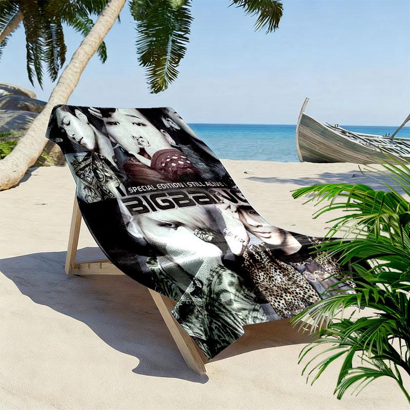 Bigbang Print Beach Towel, Large Soft Quick Dry Towel for Beach Camping Swimming