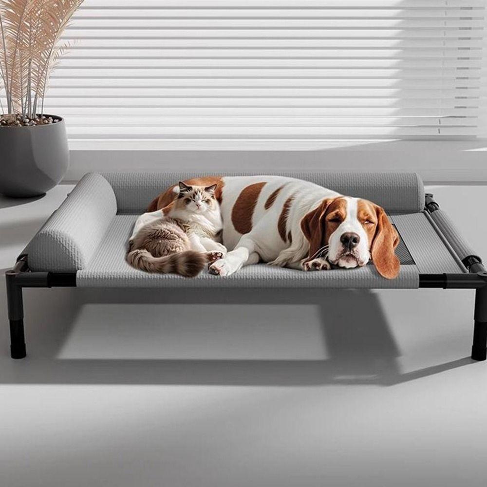 Removable Dog Cooling Bed Breathable Raised Dog Bed Washable Dog Cots Beds  Outdoor Use