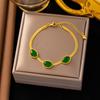 18K Gold Plated 316L Fashionable Titanium Steel Bracelets Waterproof Heart Roman Numerals Queen's Chain Link Bangles