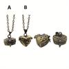 Brass Made Old Can Open Hollow Memorial Photo Box Necklace Pendant Bronze Love Jewelry Box