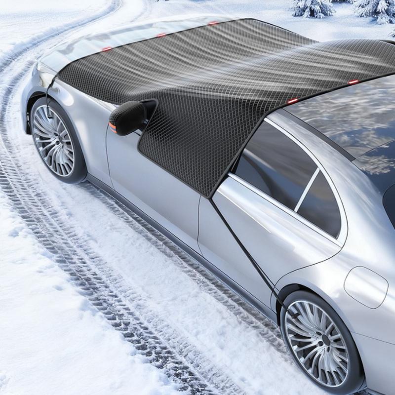 1Pc Car Snow Shield, Front Windshield, Glass Visor, Thickened Magnetic Snow Cover, Antifreeze Half Cover, Car Coat