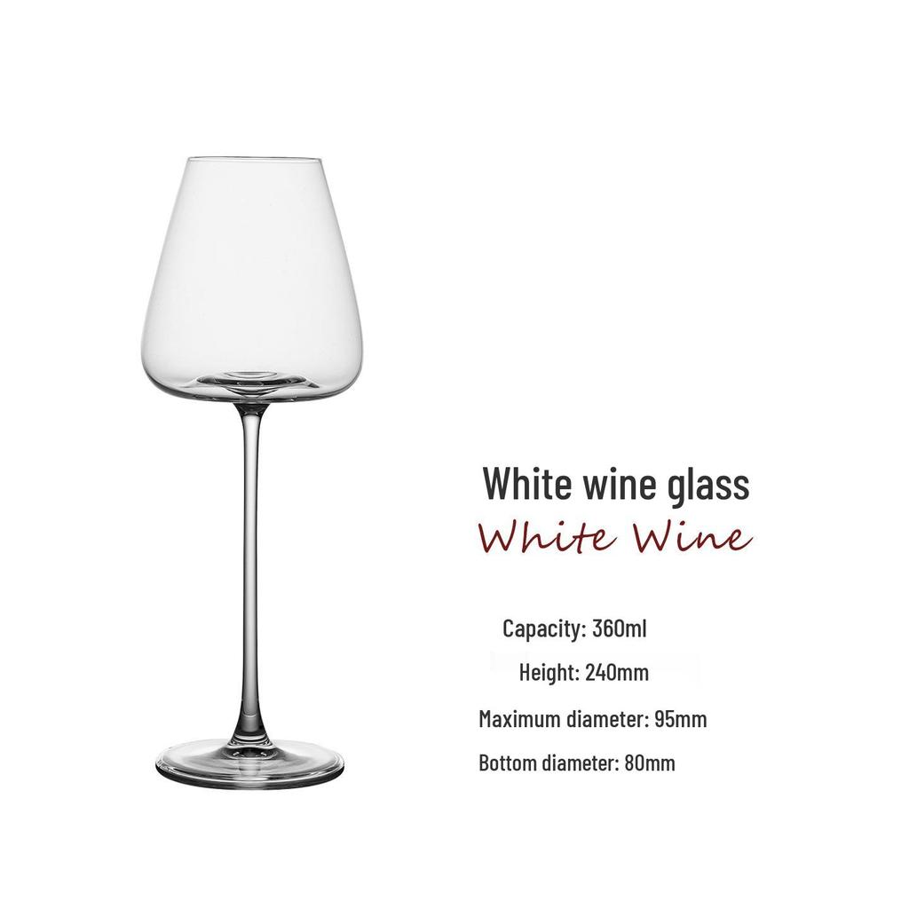 Set di Bicchieri da Vino Rosso Crystal Burgundy a Gambo Alto con Scatola Regalo