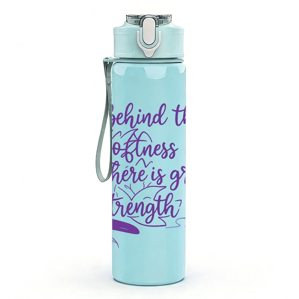 1PC Behind The Scenes Great Things Quote 750ml Color Plastic Sports Water Bottle Leakproof Flip Straw Lid Suitable for Sports Office Home Use