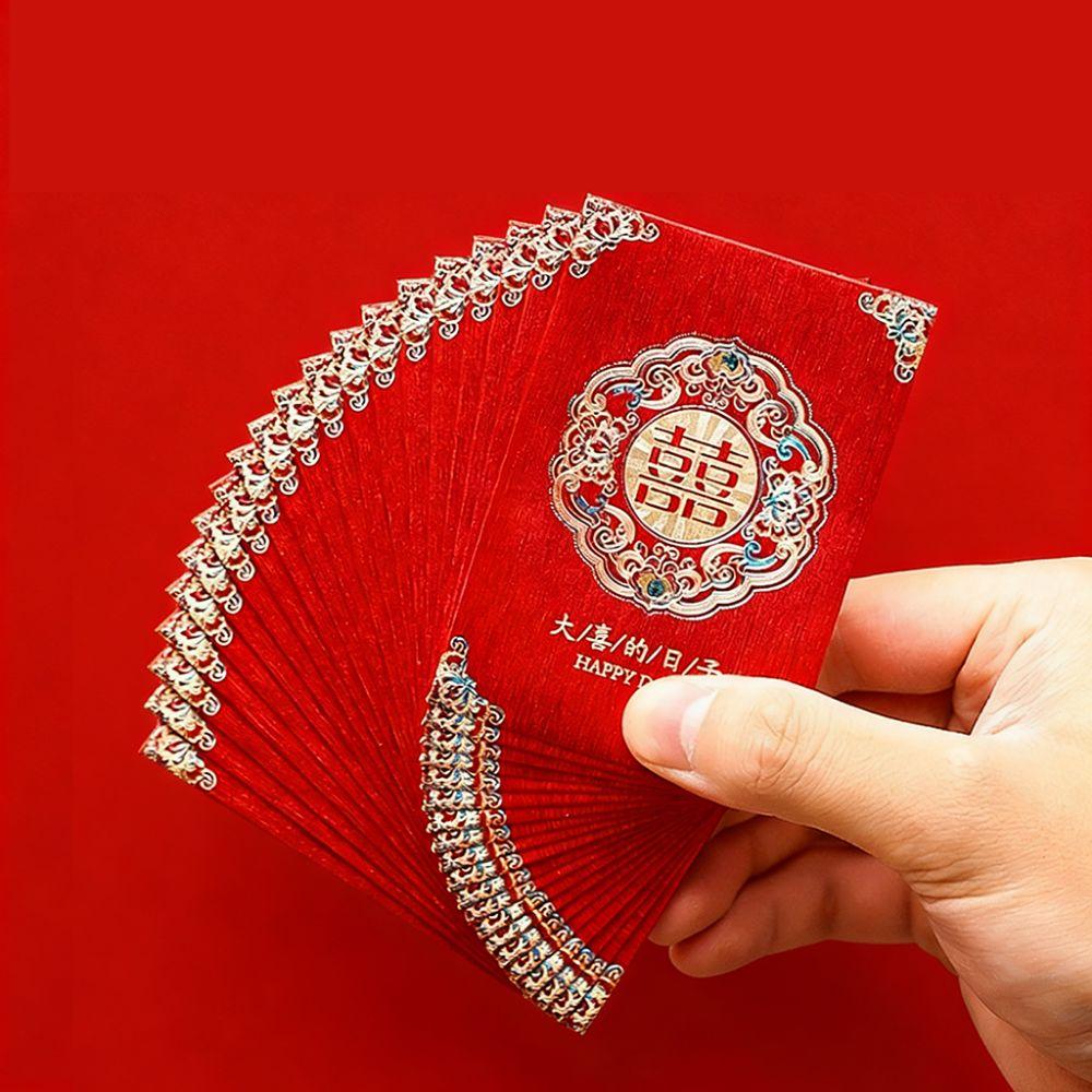 80Pcs Mini Luck Money Bag Traditional Red Lucky Envelopes Money Pocket Marriage Gift