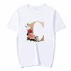 Summer A To Z 26 Alphabet Print Tshirt Cartoon Tees Women Streetwear Funny Casual T