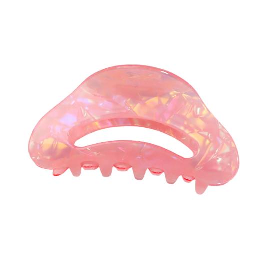

Hair Claw Anti-slip Teeth Candy Color Hollow Design Hair Clip Medium Size Back Head Shark Hair Claw Strong Grip Hair Accessory розовый