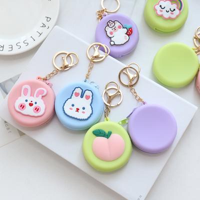 Cute Kawaii Silicone Coin Purse Women Girl Keychain Small Wallet Coin Bag Mini Clutch Key Data Cable Headset Bag Purses Kid Gift