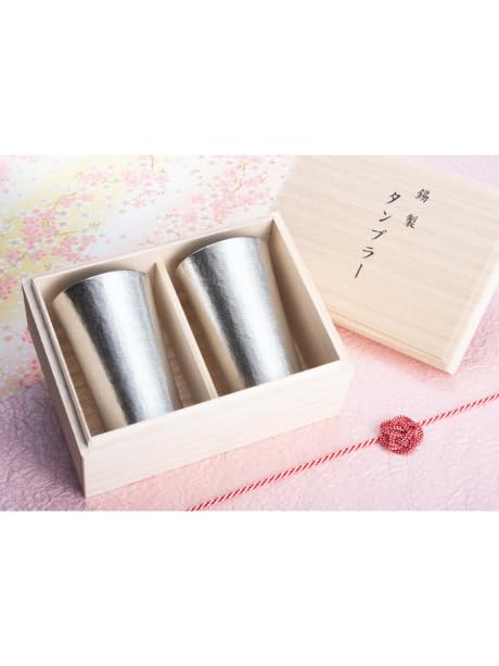 Osakasuzuki Becher-Paarset Aus reinem Hergestellt in Ein perfektes Geschenk für oder 60. Geburtstag Ein traditionelles Handwerk (Mittlere Größe) - Zinn, Japan. Vatertag,