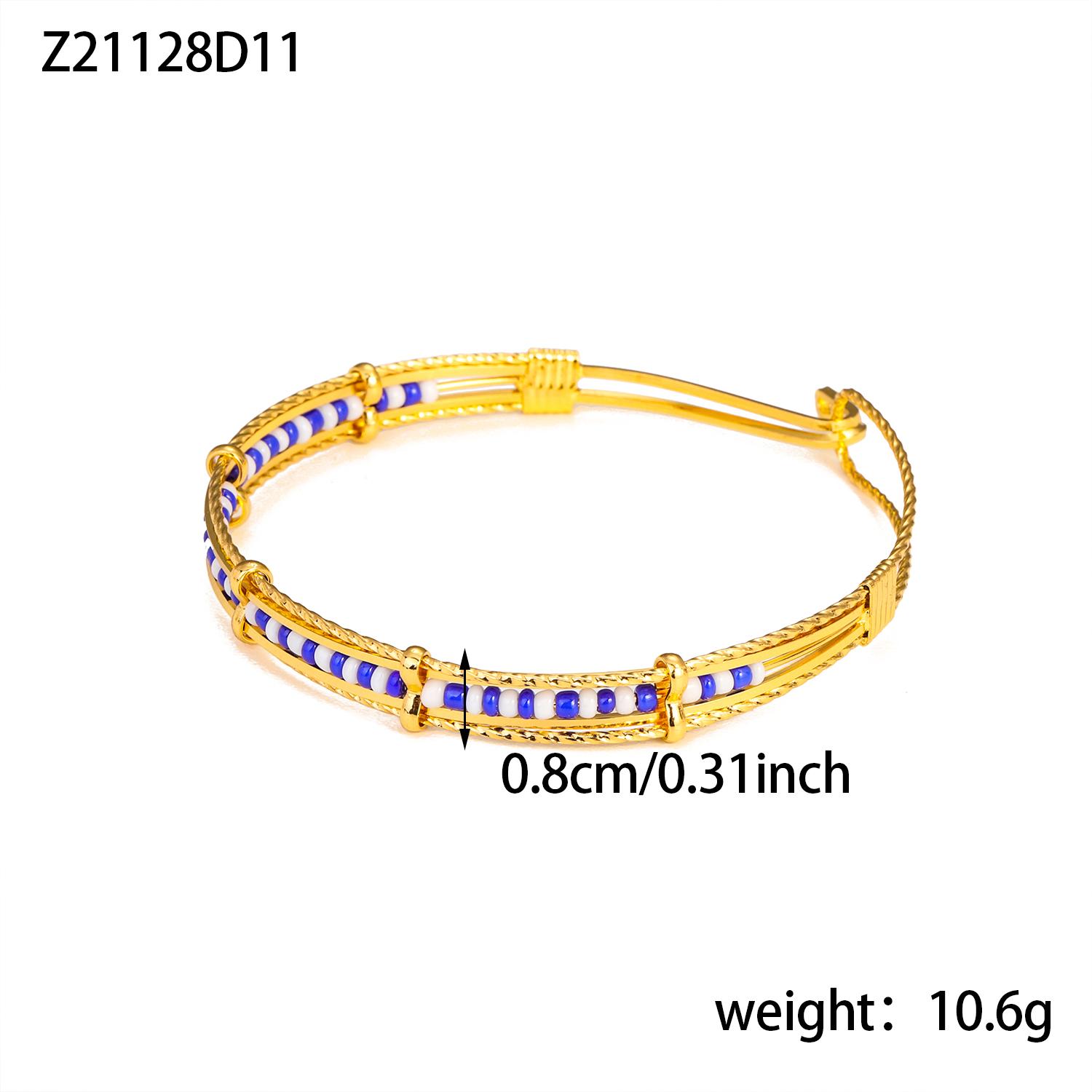 

CARLIDANA Bohemia Handmade Ethnic Beading Bangle for Women Gift Multi Color Babalawo Green and Yellow Beads Orula Jewelry