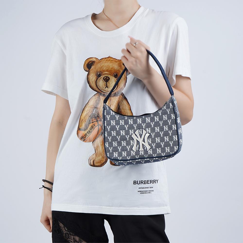 New MLB Monogram Collection Polyester Shoulder Bag, Pochette, Handbag Regular Unisex Marine Blue 32BG33111-50N