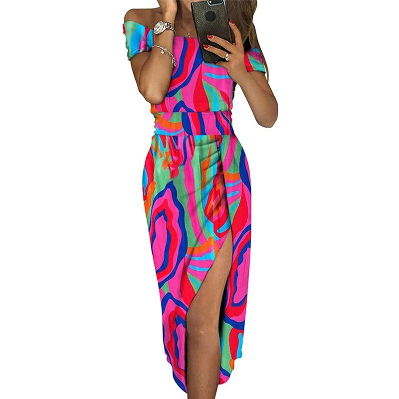 IHUASU Fashion Summer Spring Short Sleeve Casual Dresses