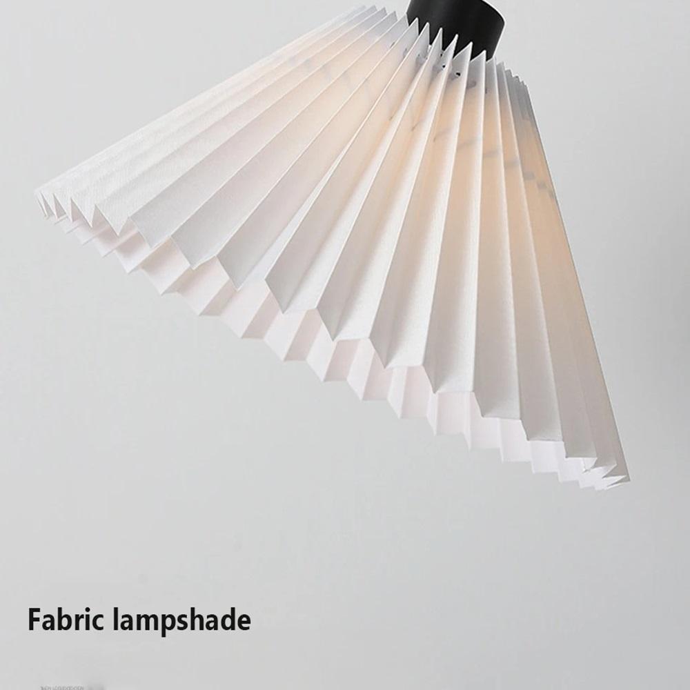 Simple Led Floor Lamp Bedroom Study Reading Standing Lamp Pleated Lampshade 3 Color Floor Light Wrought Iron Bedside Lamp