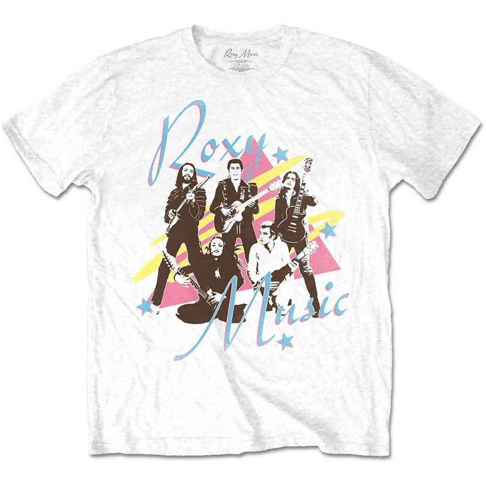 Roxy Music 100% Cotton T-shirt Mens Tees Top Guitars Band Logo new Mens White M