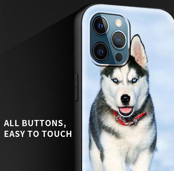 Alaskan Husky Dog Cute Puppy Luxury Phone Case For iPhone 13 15 14 12 11 Pro MAX XR X SE XS 7 8 Plus Silicone Black Matte Cover