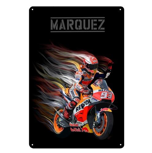 Marquez Moto Gp Rennfahrer Motorrad Metallposter Blechschild 20x30cm（7.8x11.8inch）