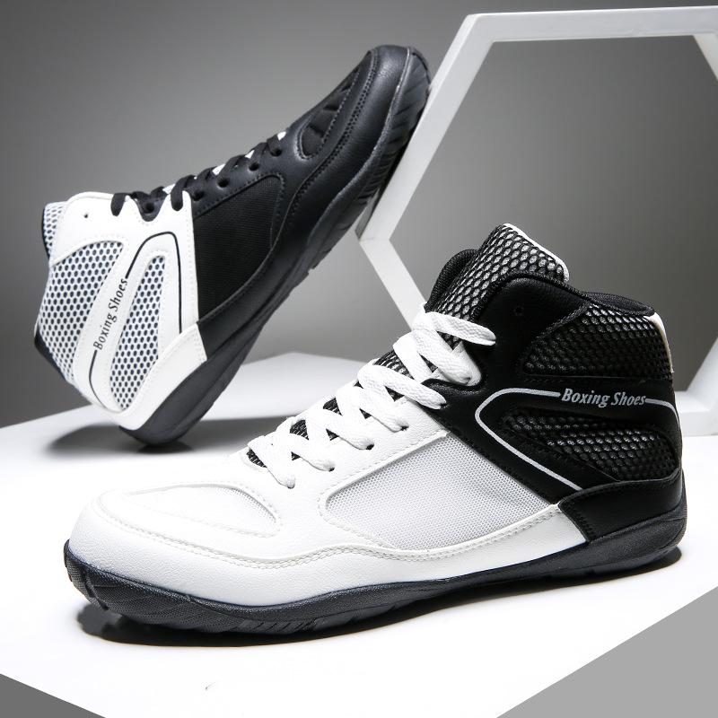 

Новые боксерки мужские и женские взрослые для единоборств, обувь для боя, для помещений, для комплексных тренировок, Санда, кожаные борцовки 46