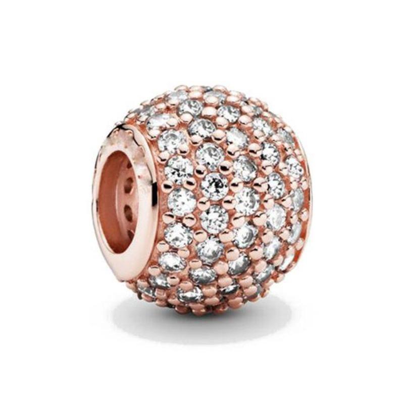 Copper Rose Gold Hollow Flower Leaf Love Dice Gift Box Diy Charm Beads Fit For Bracelets Necklaces Women'S Boutique Jewelry