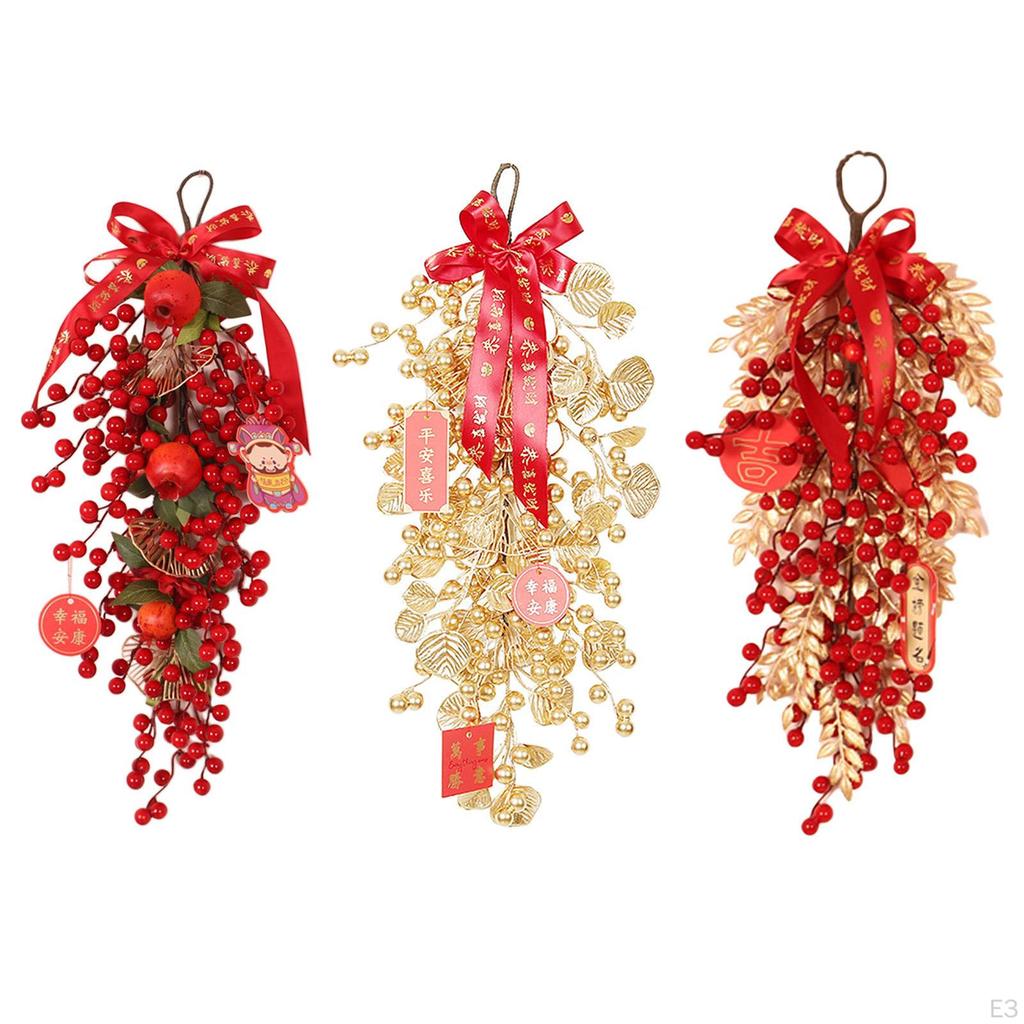 Chinese Year Decoration Oriental Handcraft Metal Wreath Traditional Hanging Ornamental Pendant