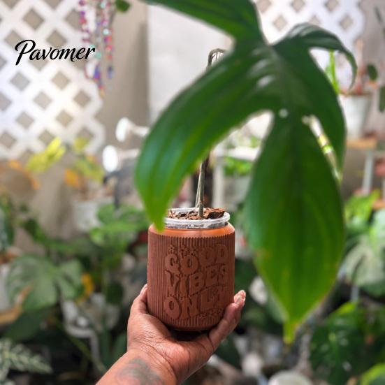 Small Containers for Indoor Gardening 3D Printed Planter, Good Vibes Only Flower Pot, Minimalist Plant Holders Windowsill Cute Cactus Container