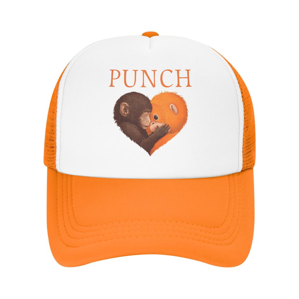 Punch Monkey Süße Netz-Baseballkappe Unisex Damen HipHop Sonnenhüte Dad Hat Verstellbare Snapback-Kappen Sportkappe Sommer Trucker-Kappe