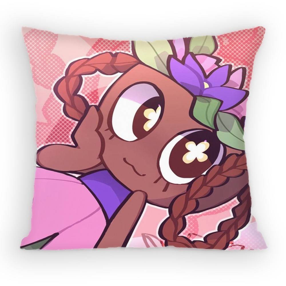 Horror Game Dandys World Pillow Case Antidustmite Pillowcase Invisible Zipper Silky Short Plush Sofa Cushion Cover