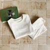 Kids Cotton Wool Blend Pajama Set Solid Color Soft Homewear Girls Boys