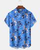 Men's Cute Cat Cartoon Geometric Print Hawaiian Shirt Short Sleeve Casual Beach Vacation Summer Button-Up Top