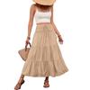 Women's Summer Casual and Versatile Drawstring Tie A-line Skirt