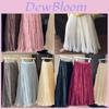 Pure Color Mesh Panel Long Skirt With Pleats For Casual Womens Fashion