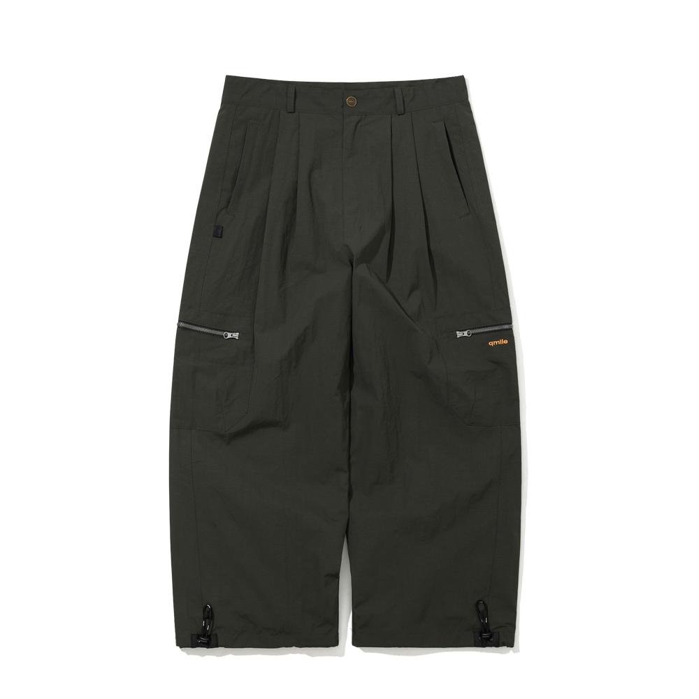 Kyumail 431 Double-Pleat Cargo Wide-Leg Pants Deep Forest