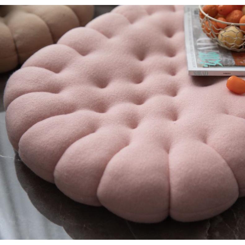 Japanese Handmade Irregular Cookie-Shaped Cushion - Creative Thickened Seat for Students and Home