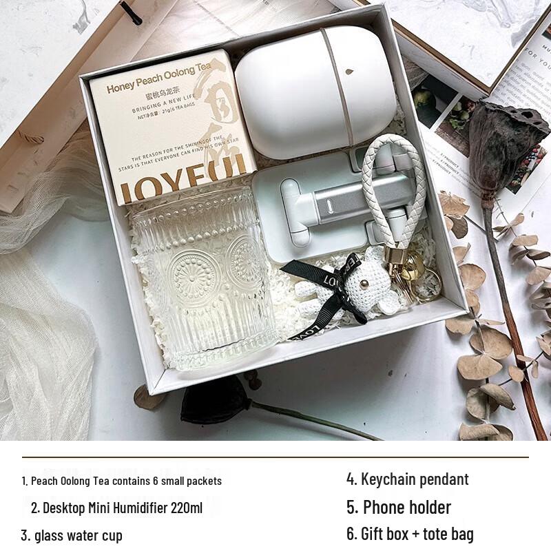 Business Gift Set with Glass Cup and Humidifier Includes Gift Bag