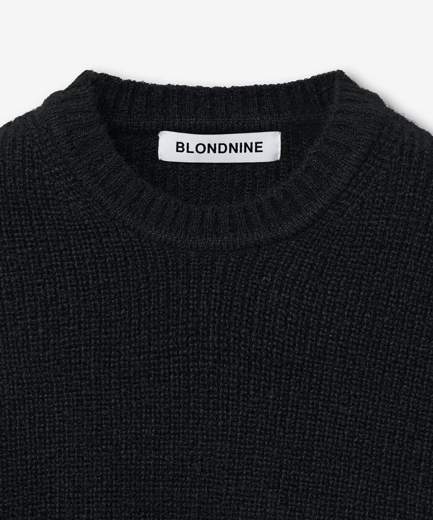 BLOND9 Grace Wool Rib Knit Sweater_Black