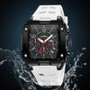 Quartz Men Watch Tonneau Stainless Steel Shell Sport Wristwatch Fashion Black Silicone Type Mille Relojes