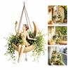 Ballerina Moon Resin Hanging Planter for Outdoor Garden Patio Yard Decor