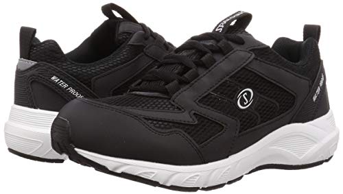 Spalding JIN 3700 Men's Waterproof Walking Shoes, Wide Width, 6E, Black, Size 26.0 cm, G
