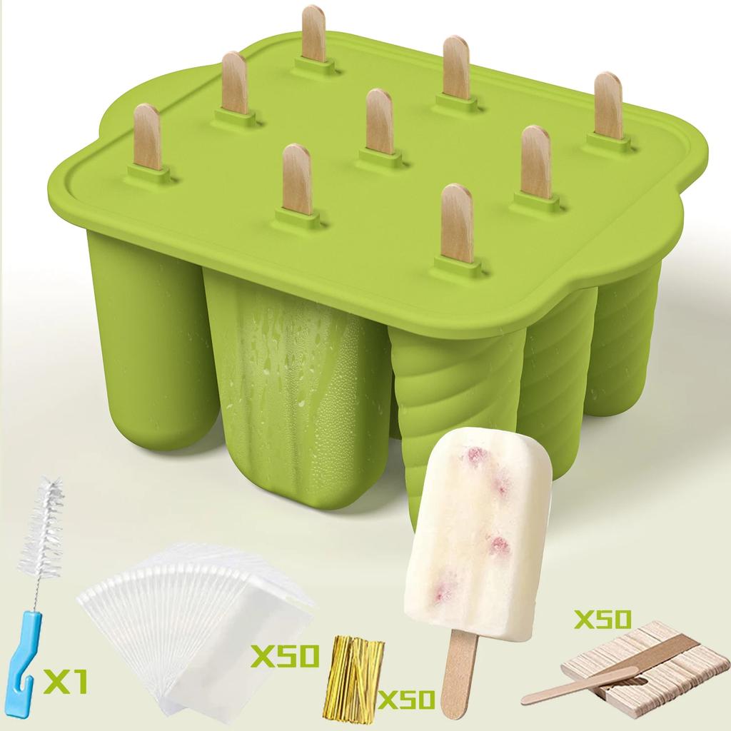 Reusable Silicone Popsicle Molds with Sticks Summer Ice Cream Maker Kit DIY Frozen Treats for Kids Kitchen Baking Tools