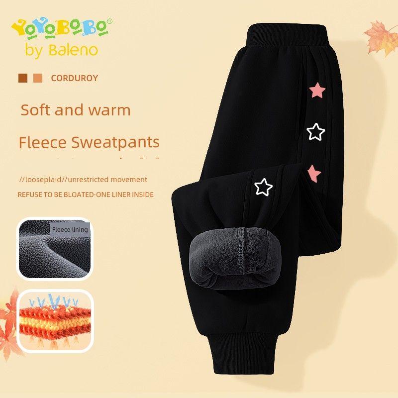 Baleno Kids Ybb Series Girls' Pants with Fleece Lining Children's Winter Sports Pants 2025 New Girls' Trousers