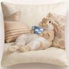 Adorable Bunny With Coffee Cup Print Pillowcase - Home Decor, Perfect For Living Room And Bedroom, Ideal Gift For Animal Lovers