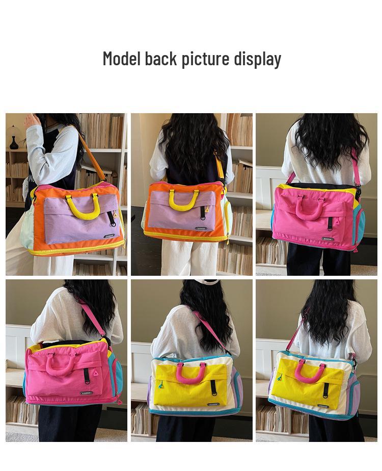 Fashionable Large-Capacity Lightweight Travel Bag for Women and Men - Handheld, Shoulder, Crossbody, Sports, Fitness, Patchwork Storage Luggage Bag