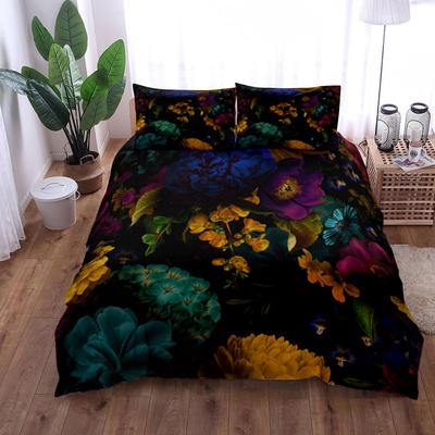Juego de Funda Nórdica Floral Colorido King Queen Doble Completo Twin Individual Tamaño Juego de Ropa de Cama