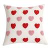 Valentines Day Throw Pillowcase 3D Heart Embroidery Short Plush Luster 45*45cm Hidden Zipper Closure Pillow